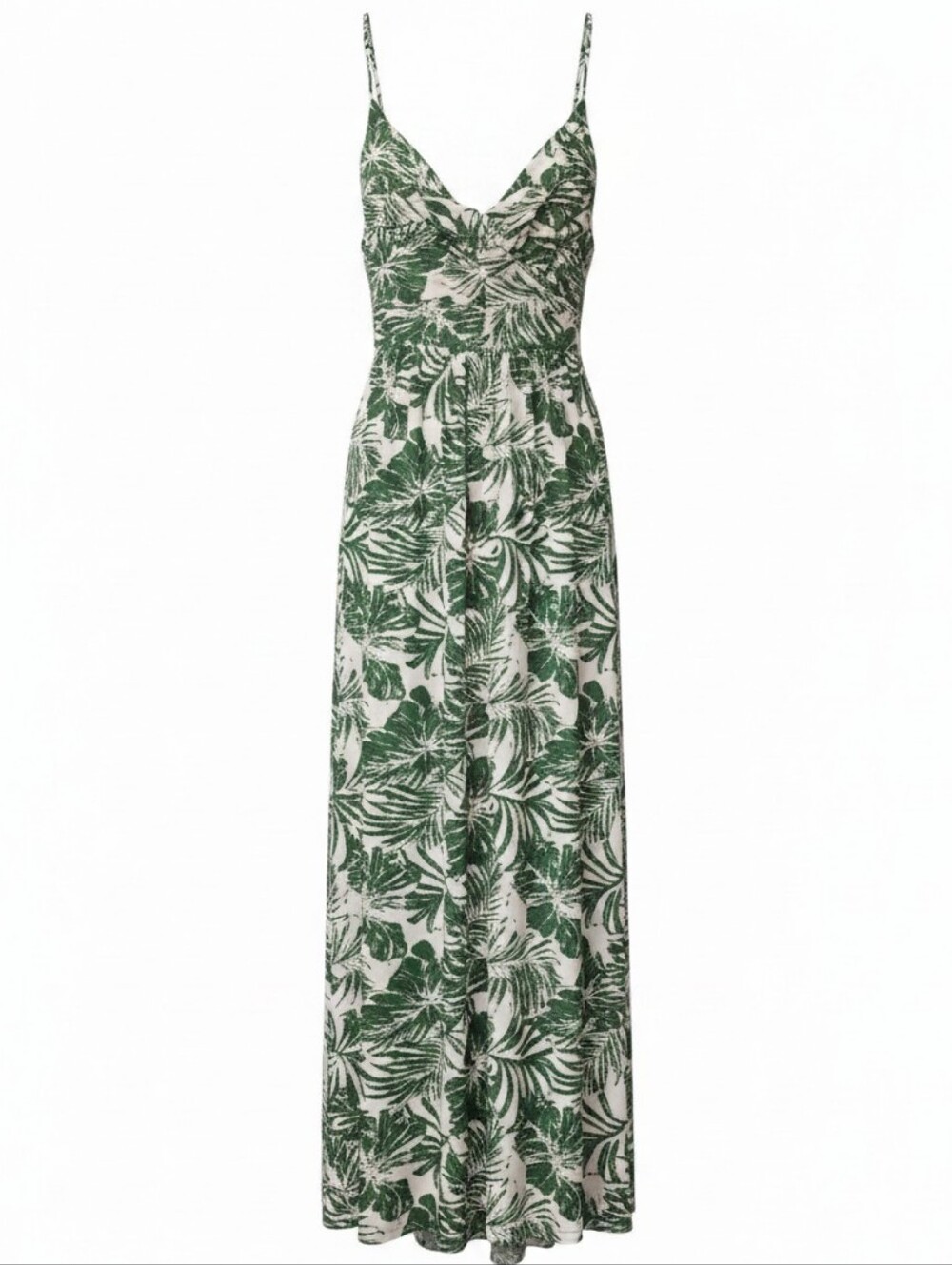CUPSHE NWT Tropical Palm Leaf V-Neck Maxi Dress Size L